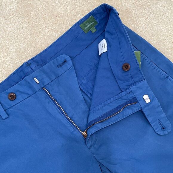 $175 Sid Mashburn NWT Mens Size 32 Garment-Dyed Sport Trouser Cobalt Twill Chino - Picture 4 of 8